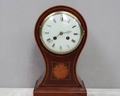 Antique French Belle Epoque Mahogany Mantel Clock 1900s