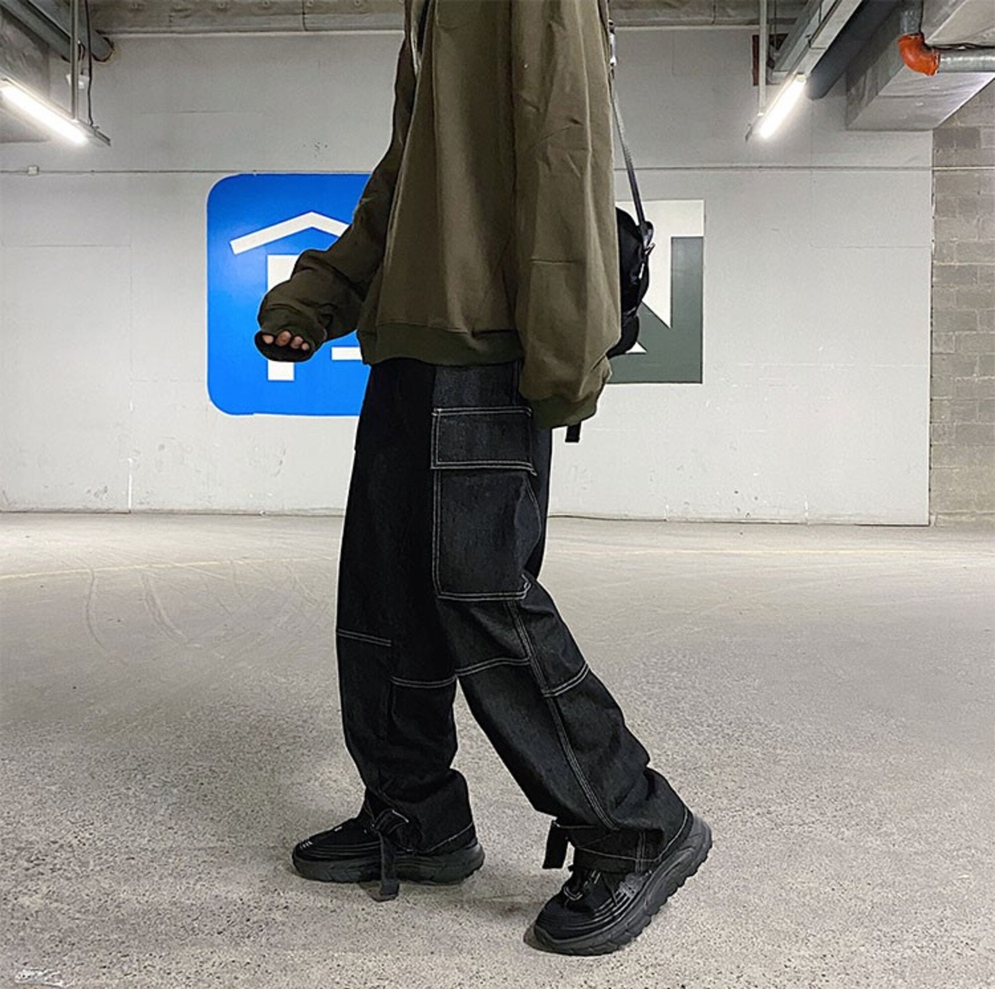 Denim Cargo Pants - Etsy