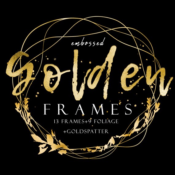 Embossed Gold Frames Clip Art Png 300dpi Etsy
