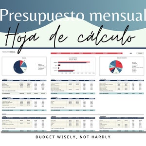 Presupuesto mensual Excel Google Sheets, Planificador de presupuesto digital, Rastreador de gastos, Planificador financiero