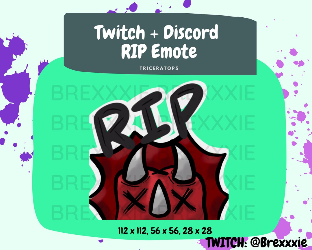Cute Red RIP Triceratops Dinosaur Discord Twitch Emote Dinosaur ...