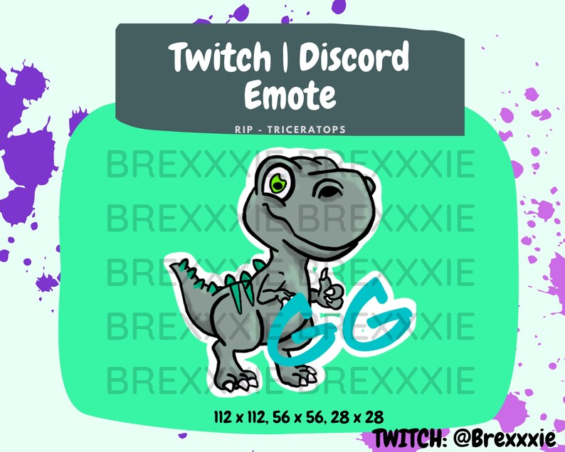Dinosaur Raptor GG Twitch/ Discord Emote - Etsy UK