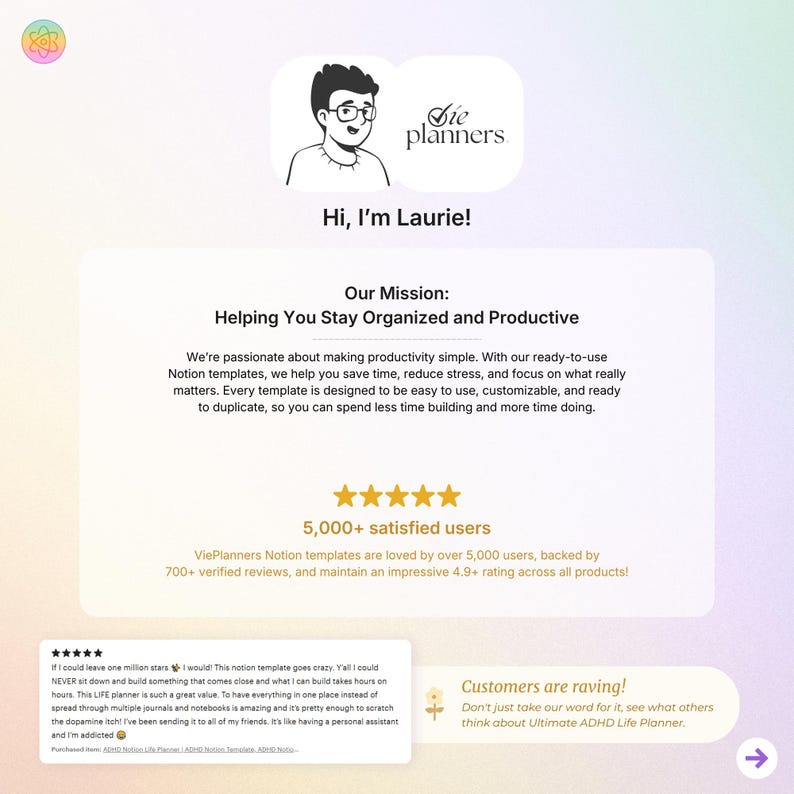 ADHD Notion Life Planner | ADHD Notion Template, ADHD Notion, Notion Dashboard, All in one Notion Template, Personal Planner for Notion afbeelding 15
