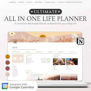 Notion Template Personal Planner | Notion Dashboard, All In One Notion Template, Notion Life Planner, Notion Organize Template