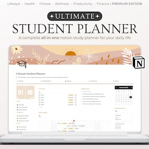 2025 Notion Template Student Planner | Academic Planner for Notion, School Planner, College Planner, Assignment Tracker, Notion Dashboard