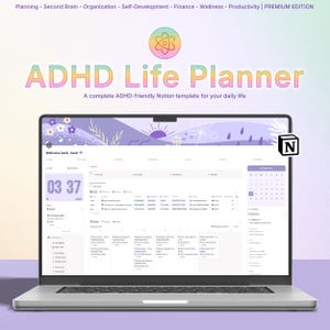 ADHD Notion Life Planner | ADHD Notion Template, ADHD Notion, Notion Dashboard, All in one Notion Template, Personal Planner for Notion