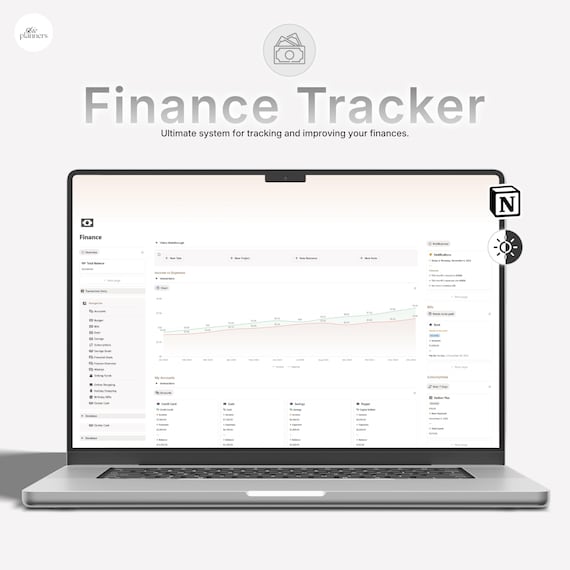 Notion Finance Tracker | Notion Budget, Notion Dashboard, Ultimate Digital Finance Planner, Income Tracker, Personal Finance