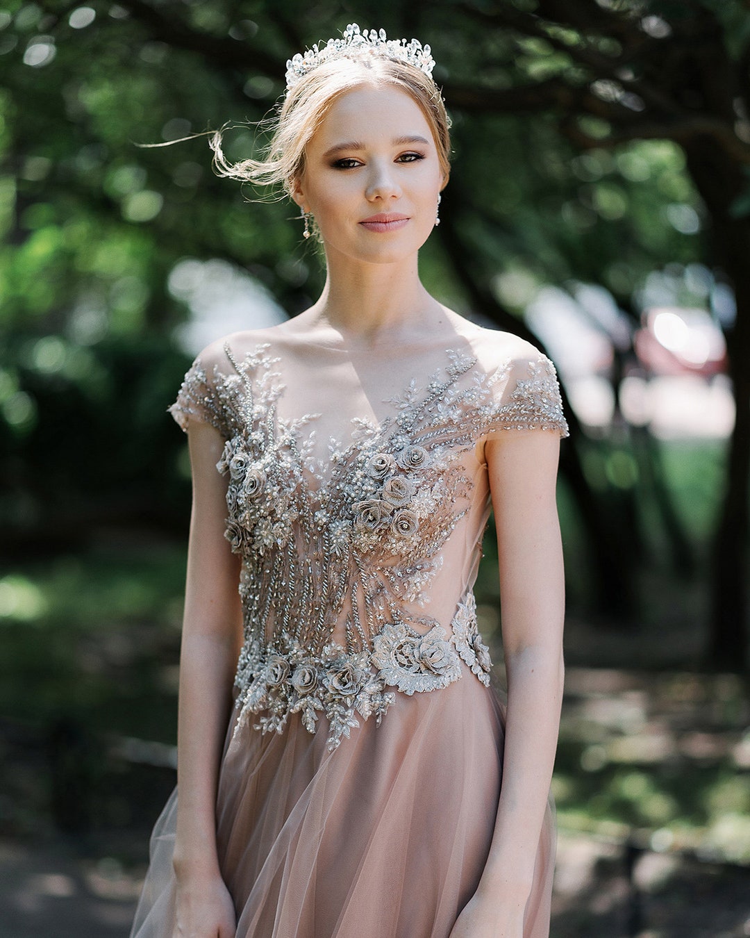 Copper Wedding Dress Gold Bridal Gown Fantasy Wedding Gown Etsy