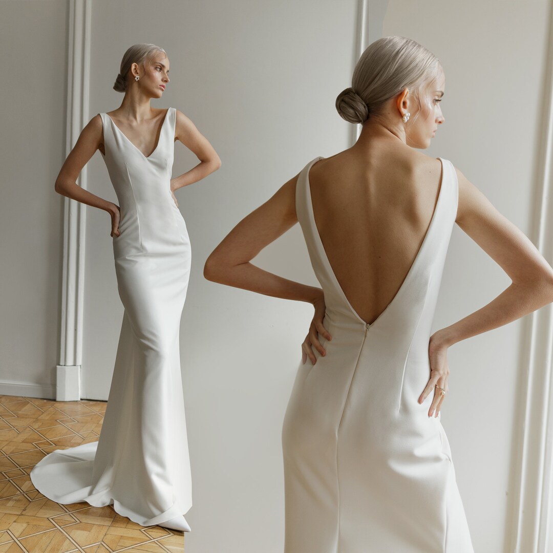 Modern Minimalist Wedding Dress Soft Luxury Bridal