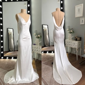 Silk wedding dress, Satin wedding dress, Sexy wedding dress, Fitted wedding dress, Mermaid wedding dress, Sheath wedding dress