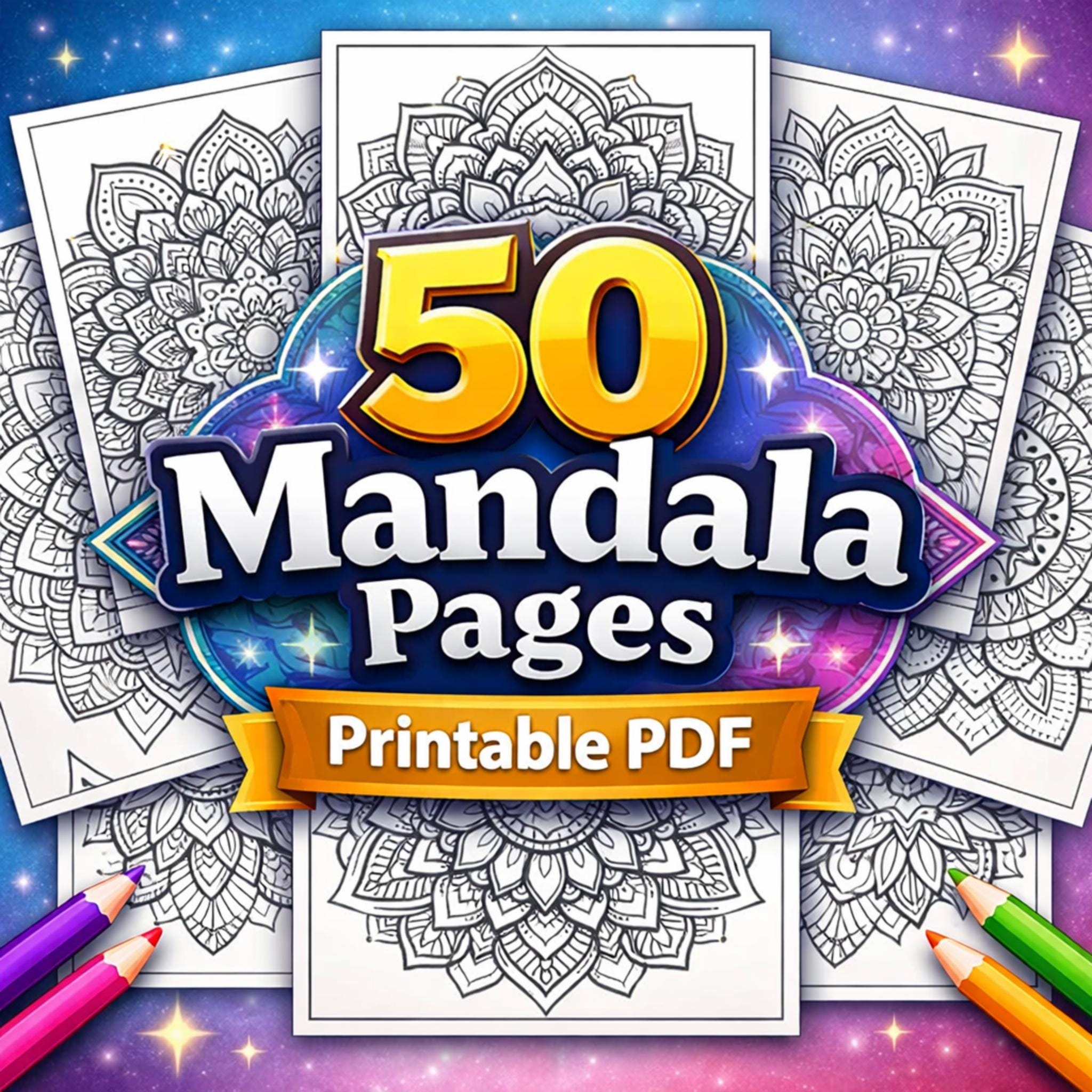 Mandala Coloring Book Printable for Adults and Kids, Relaxing Pages ...