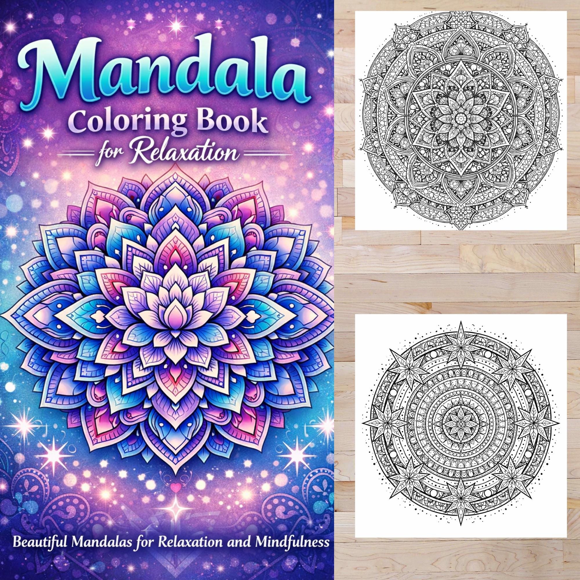 Mandala Coloring Book Printable for Adults and Kids, Relaxing Pages ...