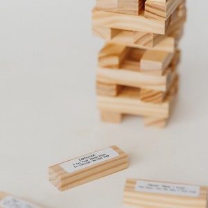 Adult Party Wooden Block Tower Drinking Game | DIY Stickers | Digital Download