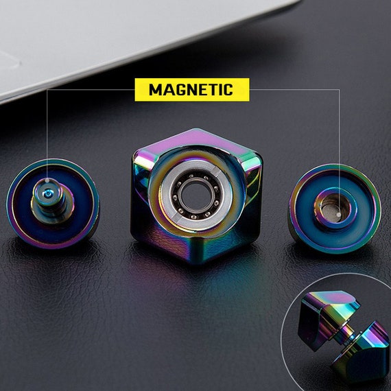 Cube Magnetic Metal Spinner Etsy