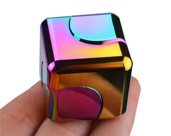 Cube Magnetic Metal Spinner Etsy