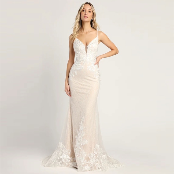 Lace Wedding Dress Modest Wedding Dresssimple Wedding Etsy