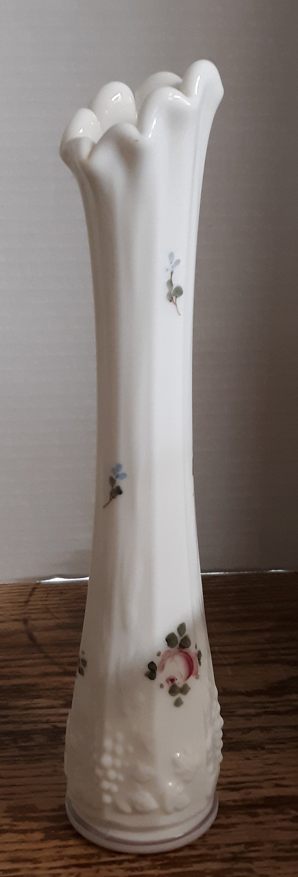 Vintage Westmoreland Milk Glass Vase With Painted Flowers and Etsy