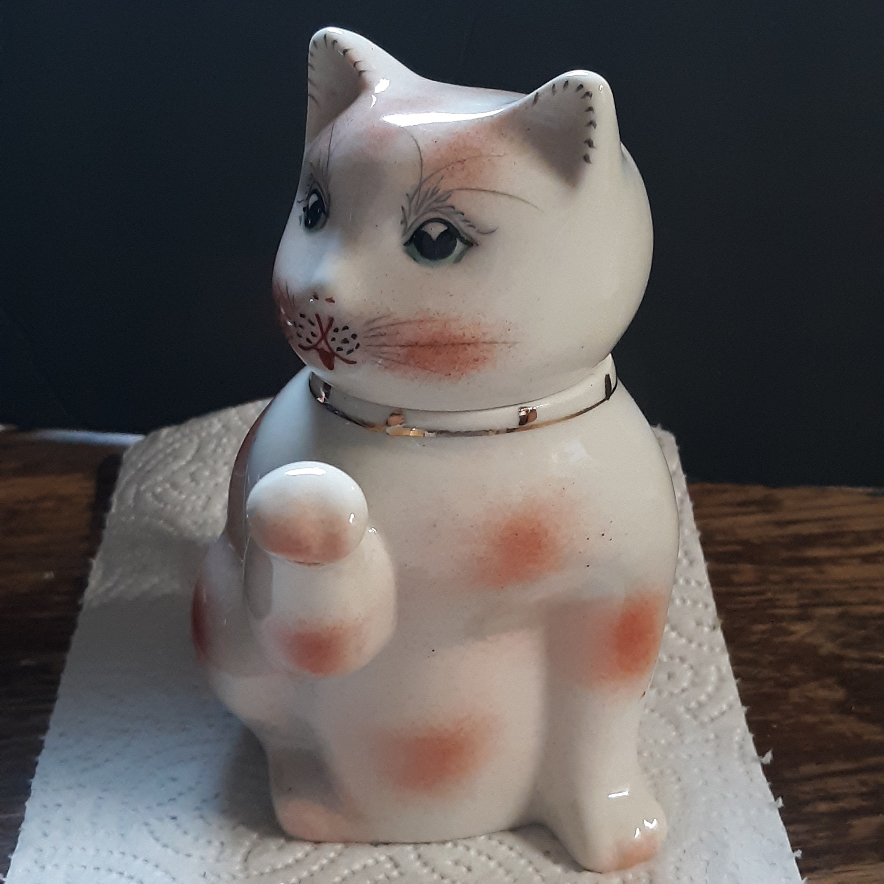 Vintage Porcelain Cat Teapot Made in China Etsy