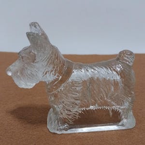 Clear Glass Scottie Dog Candy Container