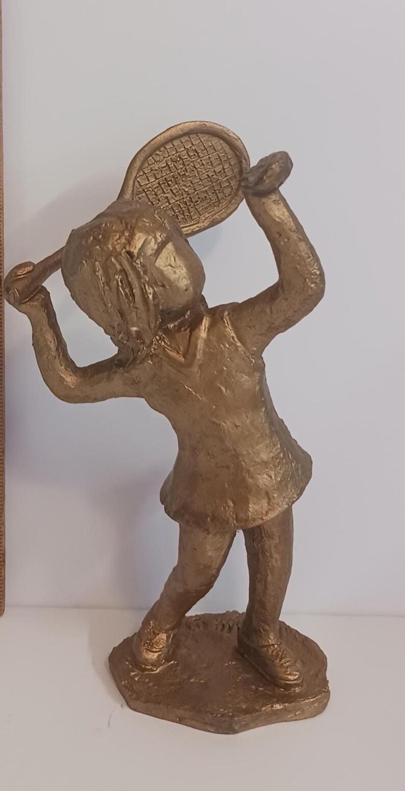 Walli Hudson Pewter/copper Tennis Girl Figurine 5