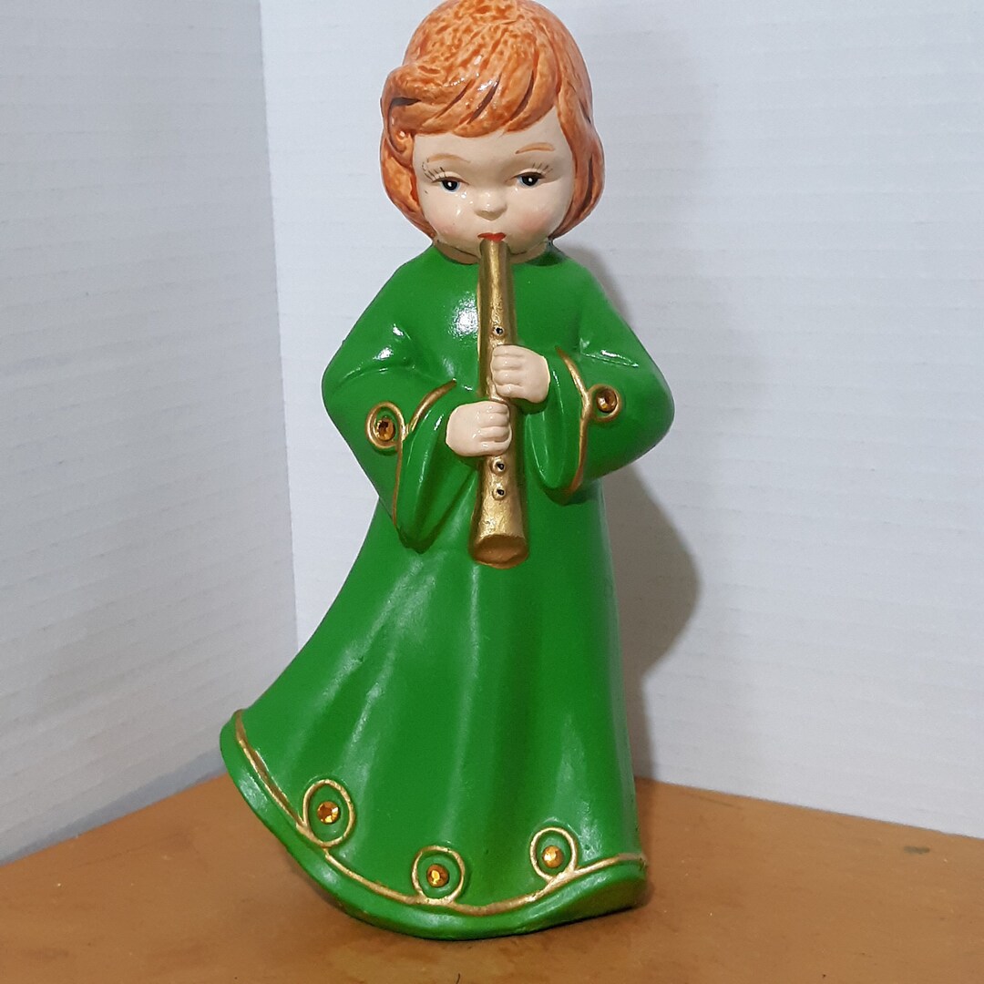 Paper Mache Instruments Vintage Papier Mache Angel Playing Instrument - Etsy