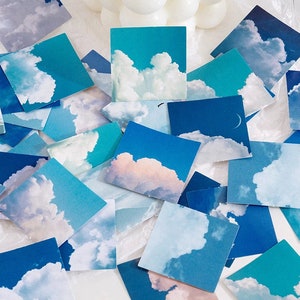 Cloud Stickers Pack – 45 Dreamy Sky Photo Stickers | Aesthetic Blue Sky Scrapbooking Stickers, Cloud Wall Decor for Journals & Planners