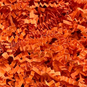 Orange Crinkle Paper Shred Filler for Gift Baskets Bags and Boxes DIY Package Packing Crepe Papers