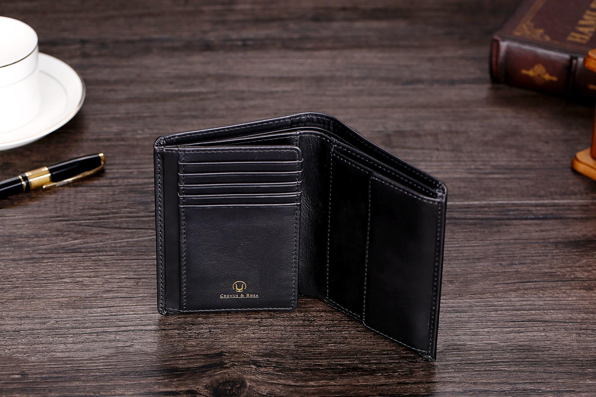 Geldbörse Leder Cronus & Rhea Luxus Geldbörse Plutus - Echtleder  Brieftasche Mit Münzfach Magsafe Wallet