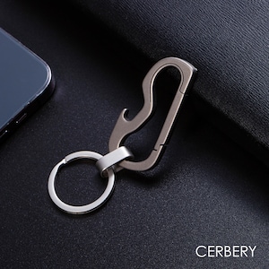 Cerbery - Schlüsselanhänger aus Titan mit Ring und Geschenkbox - Schlüssel Schlüsselband Schlüsselbund Schlüsselhalter Key Ring Keychain