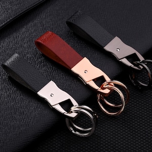 Cerbery - Schlüsselanhänger aus Leder mit Ringen und Geschenkbox - Schlüssel Schlüsselband Schlüsselbund Schlüsselhalter Key Ring Keychain
