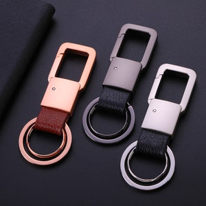 Cerbery - Schlüsselanhänger aus Leder mit Ringen und Geschenkbox - Schlüssel Schlüsselband Schlüsselbund Schlüsselhalter Key Ring Keychain