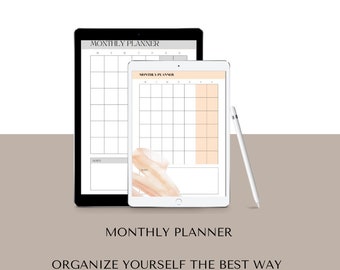 Minimalist monthly planner