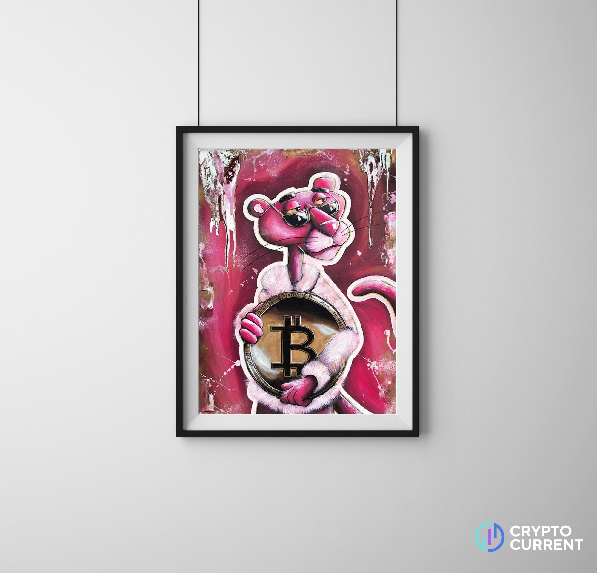 Pink Panther Bitcoin Abstract Art, *instant Download* - 5 Sizes Included.  Crypto Art. - Etsy