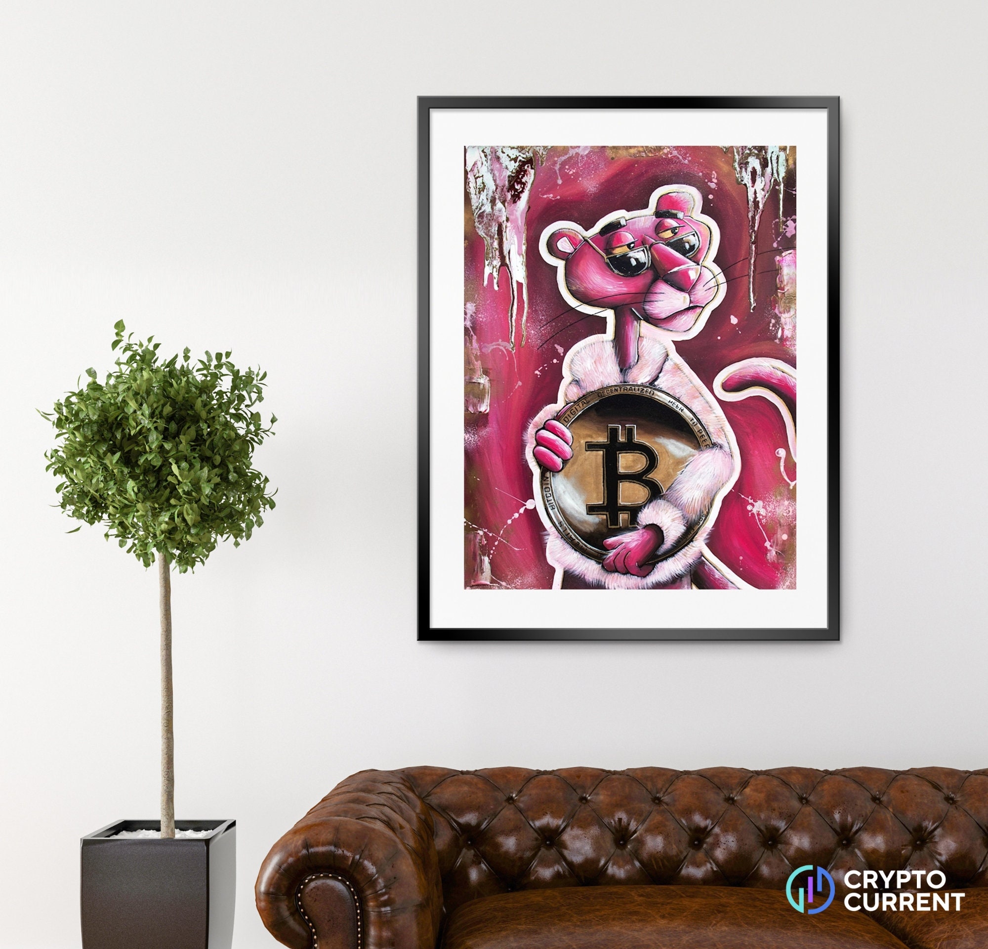 Pink Panther Bitcoin Abstract Art, *instant Download* - 5 Sizes Included.  Crypto Art. - Etsy