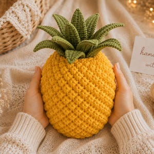 Virkat ananasmönster i PDF-format | Amigurumi-frukthandledning | Tropisk heminredning | Omedelbar digital nedladdning
