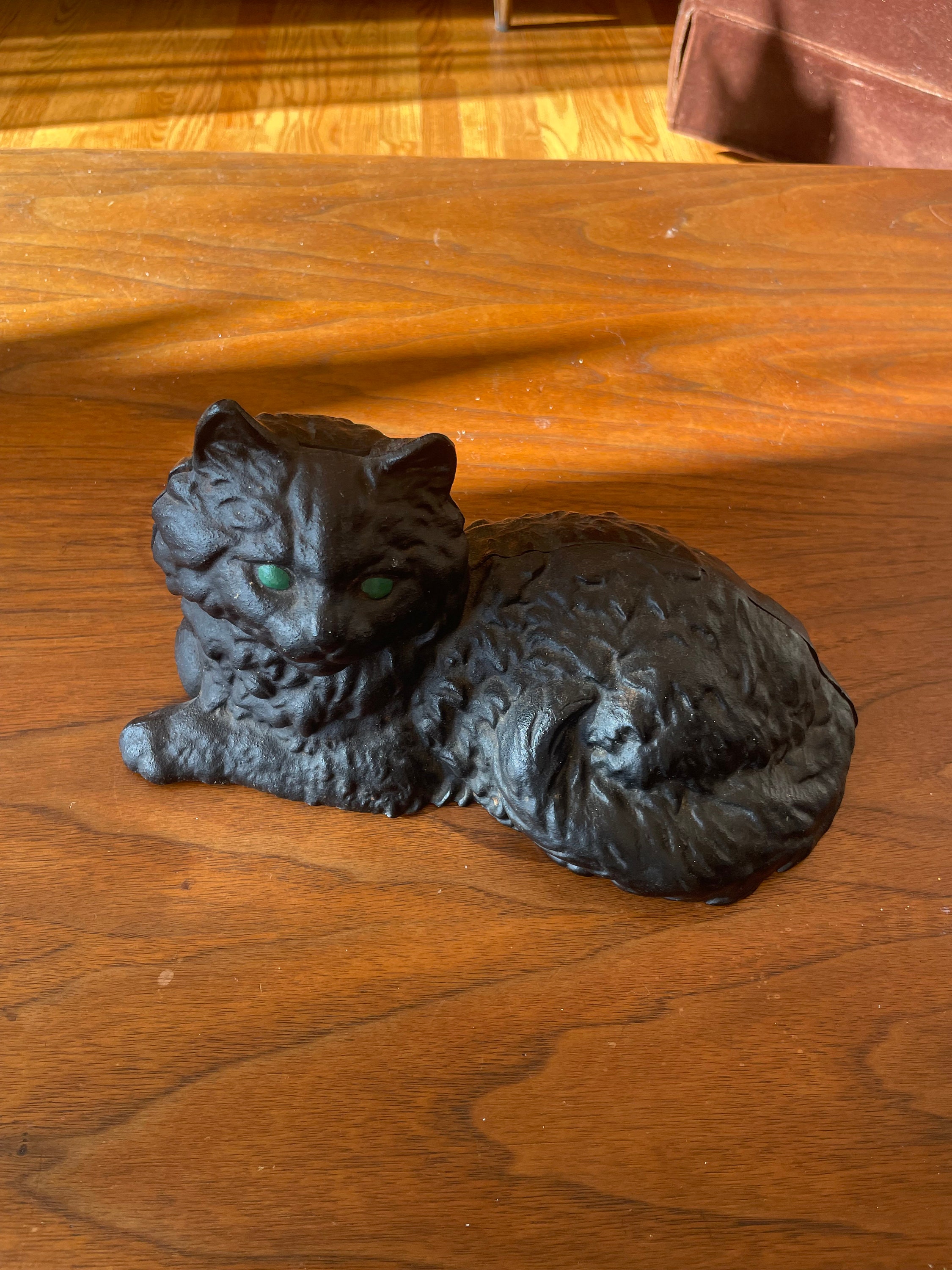 Black Cat Scaredy Cat Cast Iron Halloween Figurine Door Stop, 7.5 x 7