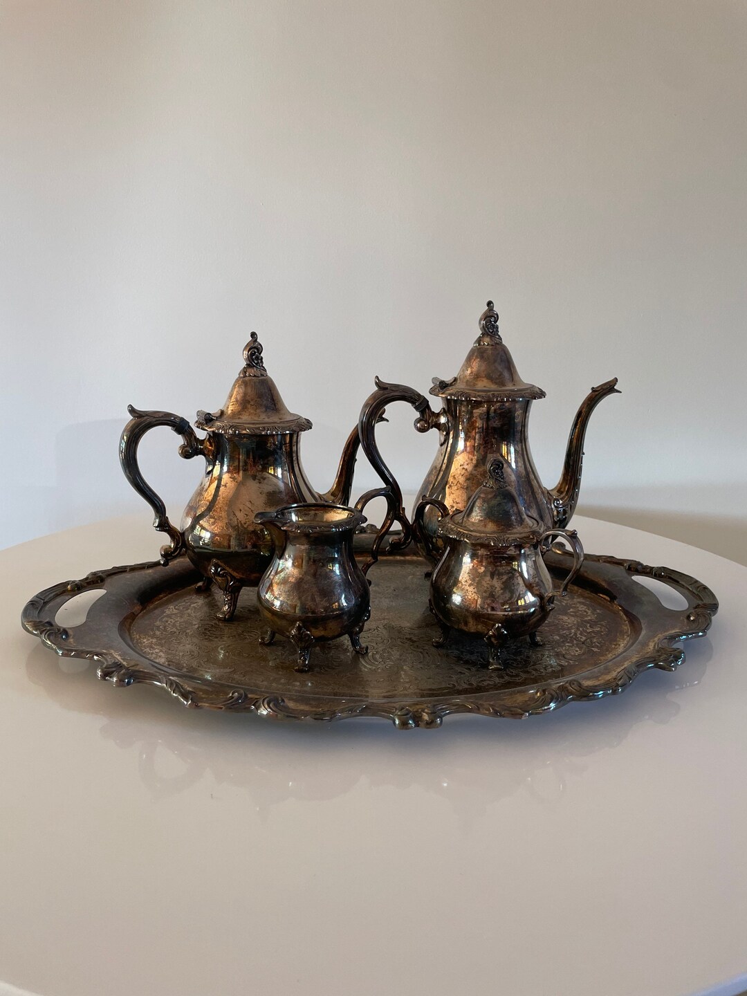 Antique Wallace 1100 La Reine Silver Plated Tea & Coffee Set Etsy