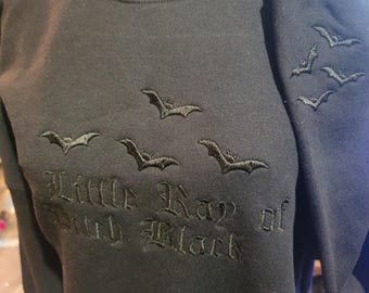 A little ray of Pitch Black Embroidered Sweater