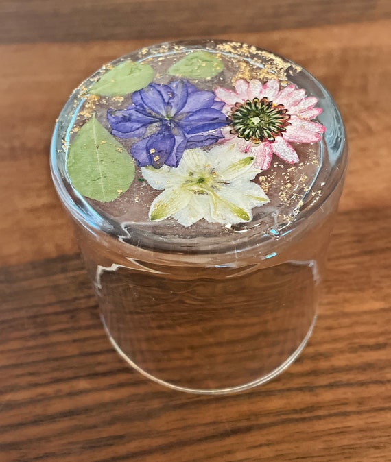 Pressed Flowers Rocks Glass Etsy