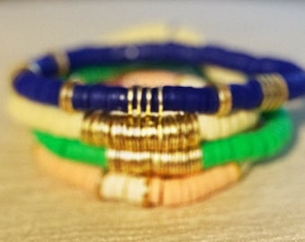 Colorful disc bead bracelet