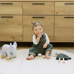 kids play mat - Vegan Leather - Wipeable - Cream - Baby activity mat - Toddler