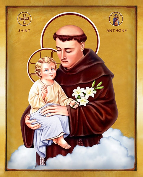 Icon of Saint Anthony of Padua With Baby Jesus 8 X 10 X - Etsy Icon of Saint Anthony of Padua With Baby Jesus 8 X 10 X - Etsy