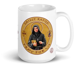 St Rafqa Mug 15 oz.  Saint Rafka Pietra Choboq Ar-Rayès - Rebecca is a Maronite Nun and a Lebanese Saint. Mug 15 oz