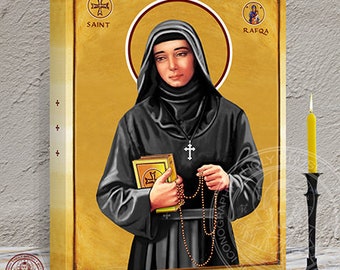 Icon of St Rafqa Pietra Choboq Ar-Rayès- Rafka - Rebecca is a Maronite Nun and a Lebanese Saint. 12 x 16 x 1.5 Inches.