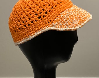 Gorra de crochet para mujer con agujero para cola de caballo