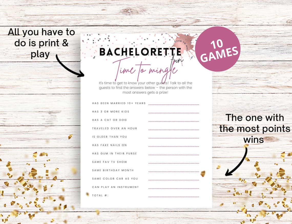 10 Bachelorette Party Games Clean Party Games Printable Bachelorette