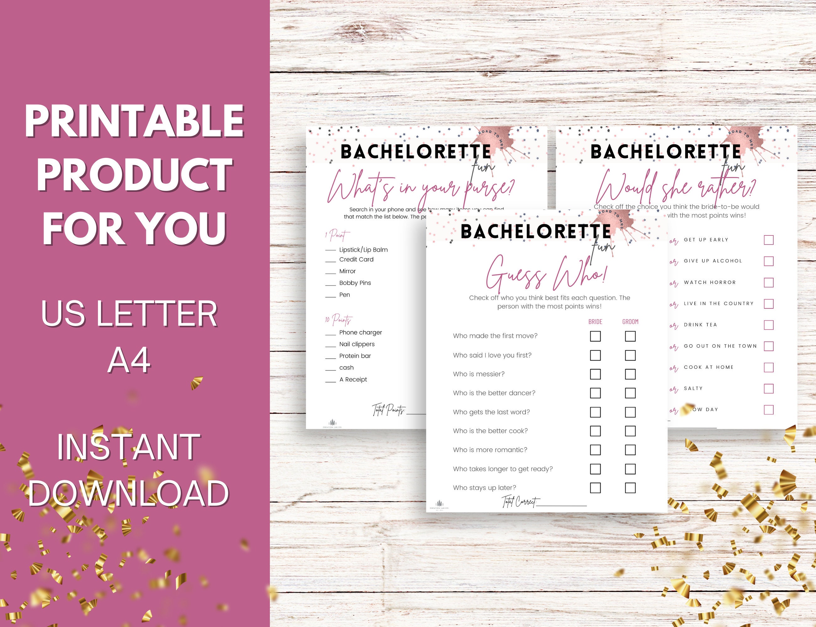 10 Bachelorette Party Games Clean Party Games Printable Bachelorette Game Bundle Instant