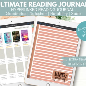 Ultimate Digital Reading Journal | Reading Review | Book Tracker | Book Shelf | Reading Journal | Goodnotes Journal | Reading Tracker