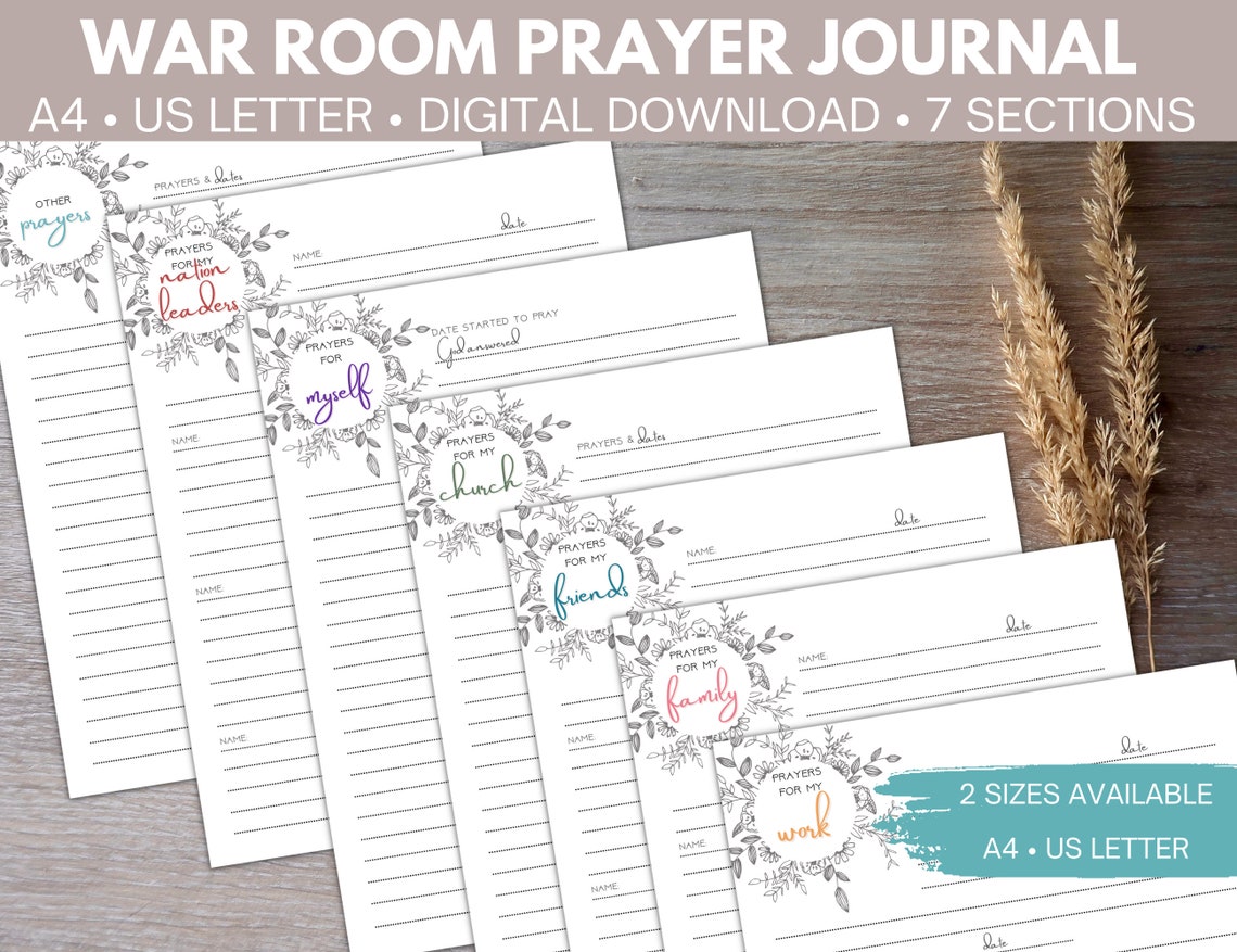Prayer Journal Printable War Room Prayer Bundle Goodnotes Religious ...
