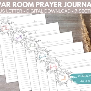 Prayer Journal Printable | War Room Prayer Bundle | GoodNotes | Religious Journal | Digital Prayer Journal | Faith Planner | Botanical